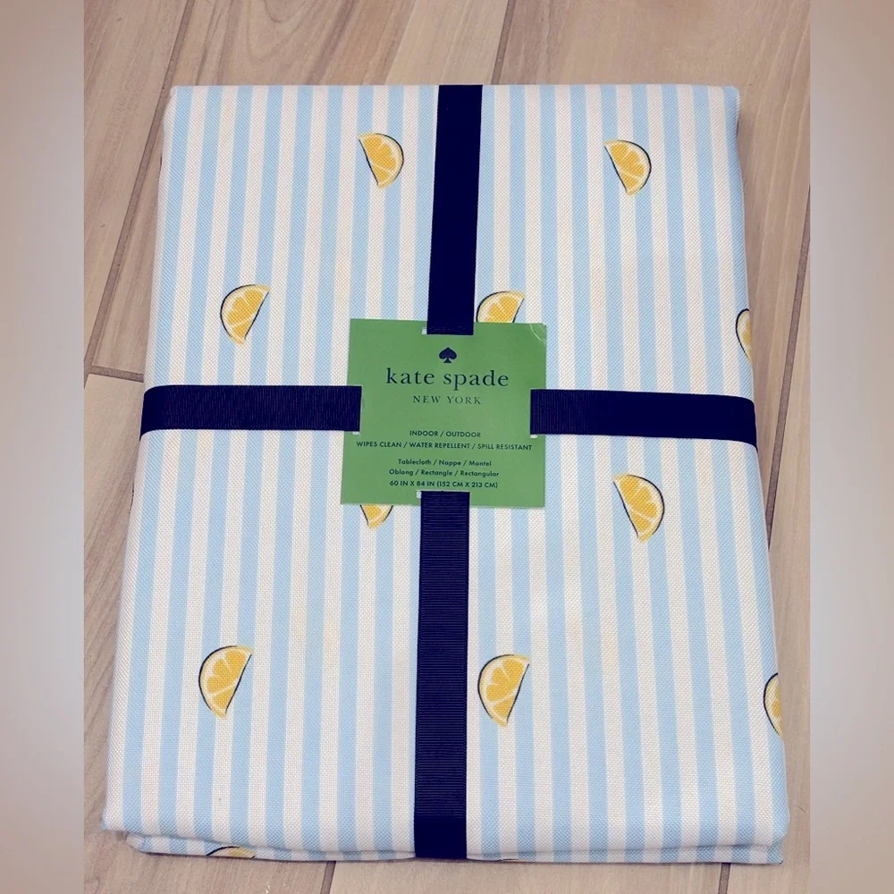 NWT Kate Spade dining bundle: striped lemon wedge placemats & tablecloth